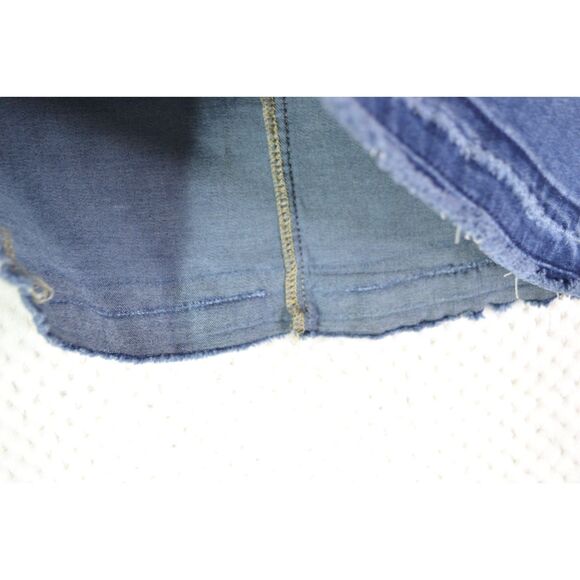 Kancan Women's 7/27 Medium Wash Released Hem Denim Mini Skirt - Picture 14 of 15